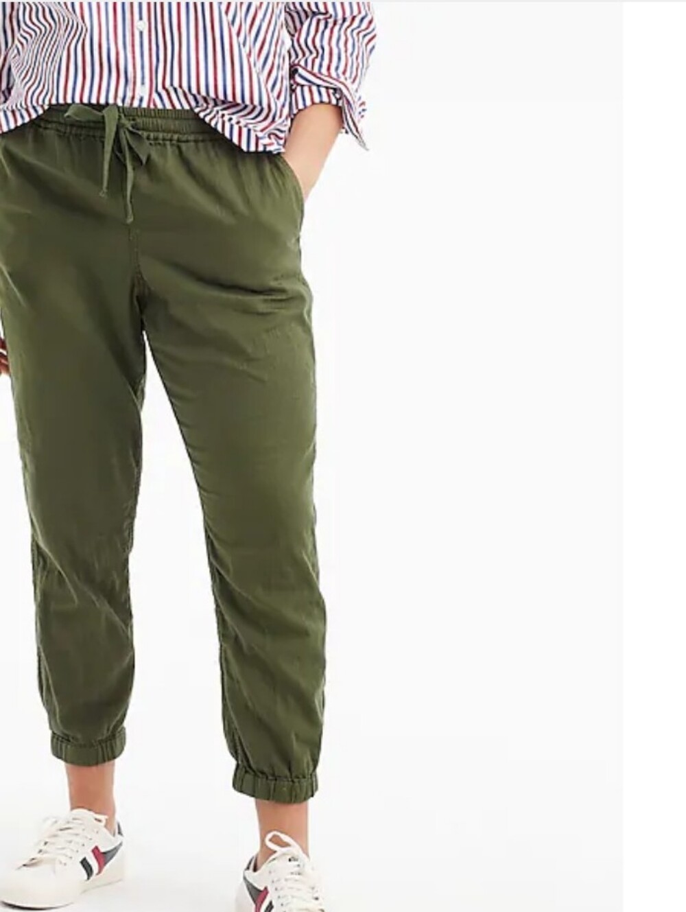 J.Crew Point Sur 100% Cotton Twill Seaside Jogger Pants Olive 00